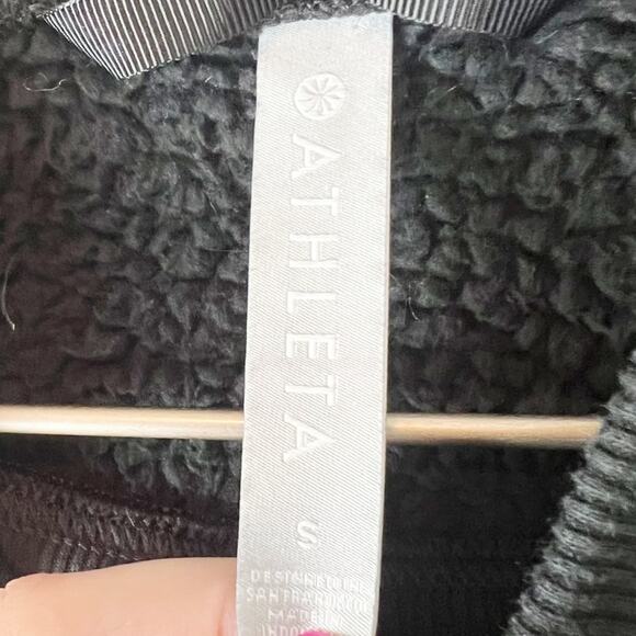 Athleta Womens Black Asana Sherpa Crewneck Sweatshirt with pockets size s‎ - Picture 8 of 8